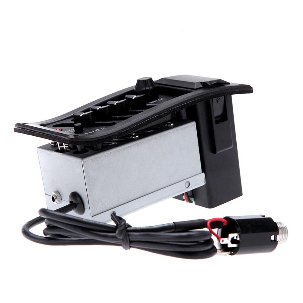 4 Band EQ Equalizer Piezo Pickup EQ 7545R Pre Amp Acoustic Guitar Preamp Amplifier Tuner