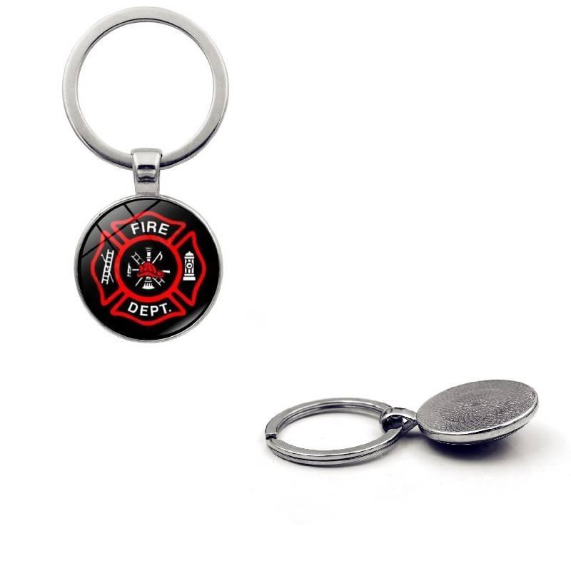 Modern Simple Style Zinc Alloy Firefighter Emblem Keychain Elegant Gift