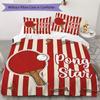 Tennis and Fun Ping Pong Pattern Bedding uilt Set uilt Cover Pillowcase Home Decoration Birthday Gift (1 * duvet cover + 2 * pillowcase without core)