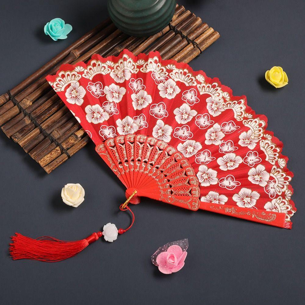 Реквизит для танцевальных выступлений, ручной веер, танцевальный веер в китайском стиле, элегантный антикварный складной веер