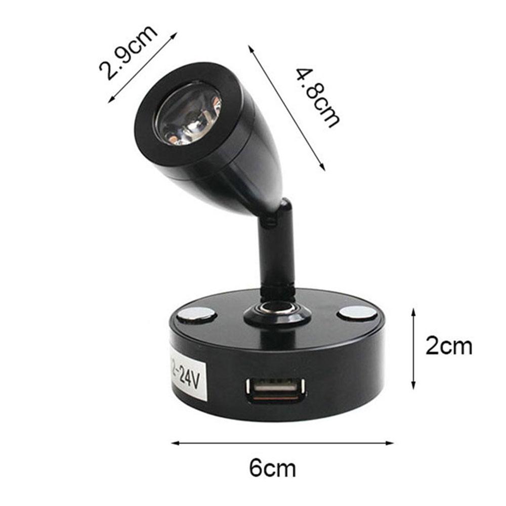 Лампа для чтения с сенсорным выключателем USB-интерфейса, светодиодная лампа для лодки на колесах, прикроватная настенная лампа для кемпера, прицепа, автодома, точечный светильник