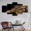 Black snake 5 panel template painting picture wallpaper used for family living room room decoration
