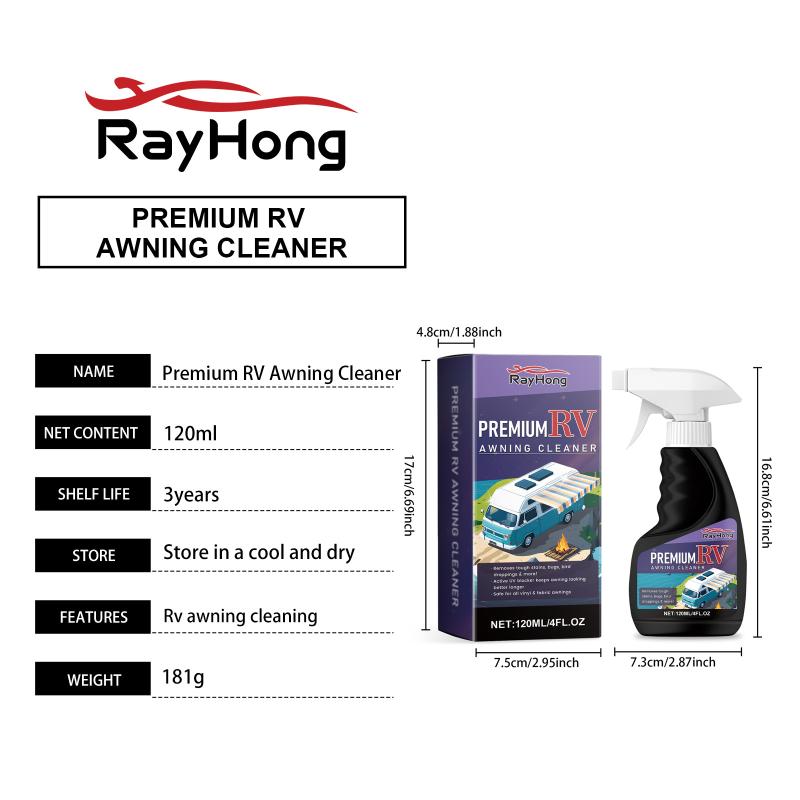 RV Awning Cleaner Fabric Preservation Deep Cleans Stains Mildew Free Camping Outdoor Trips Essential 120ml