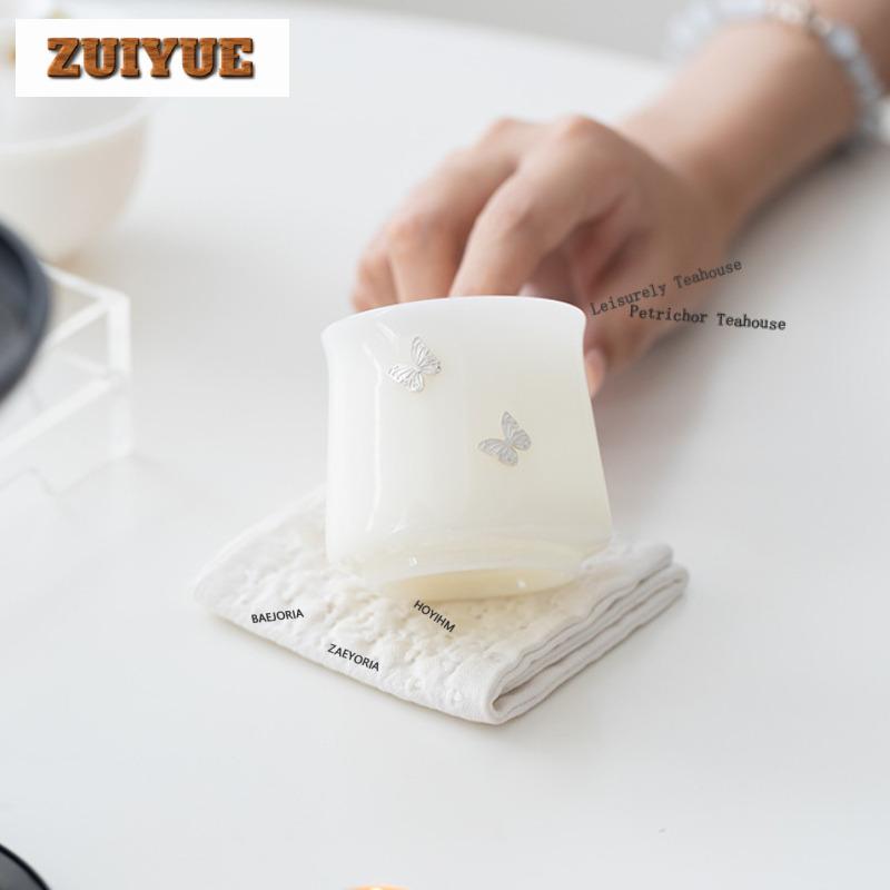 120ml Saw Nail Jade Teacup Aesthetic Tea Bowl Jug Tea-tasting Fragrance Cup Jianzhan Master Cups Drinkware Collection Craft