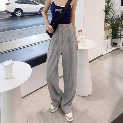 Летние женские брюки спортивного кроя с высокой талией, зауженные, широкие, драпированные, повседневные, свободные, слегка прямые, на кулиске, спортивные штаны