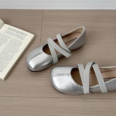 Французский темперамент круглый носок мелкий вырез туфли-лодочки фея стиль Мэри Джейн плоские удобные перекрестный ремешок одна педаль