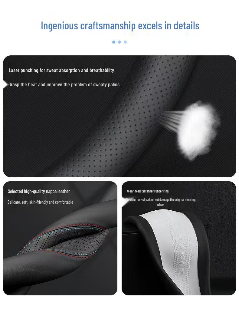 Чехол на руль BYD Tang L: Кожа наппа, Противоскользящий, Внутренний аксессуар DMI