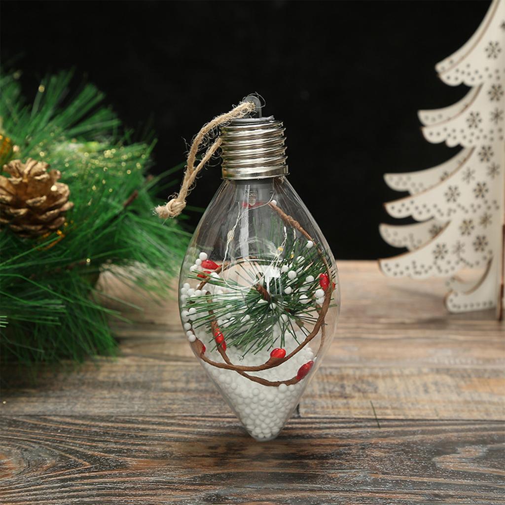 Christmas Creative New LED Transparent Christmas Ball Christmas Tree Hanging Light-emitting Double-tipped Ball