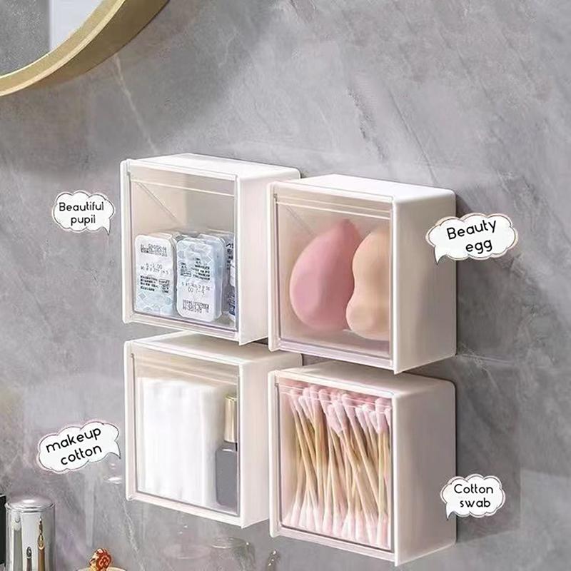 Настенный ящик для хранения, раскладной дизайн, пластиковый держатель для хранения ватных тампонов