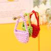 1/12 Dollhouse Woven Plush Shoulder Bag Dollhouse Mini Crossbody Bag Handbag For Dolls Dress Up Aceessories
