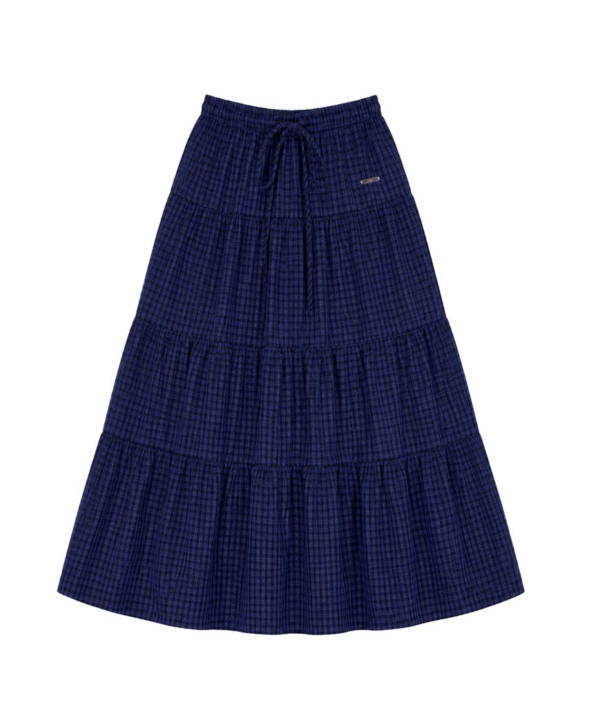 Cloet Check Tiered Long Skirt + 2 Colors