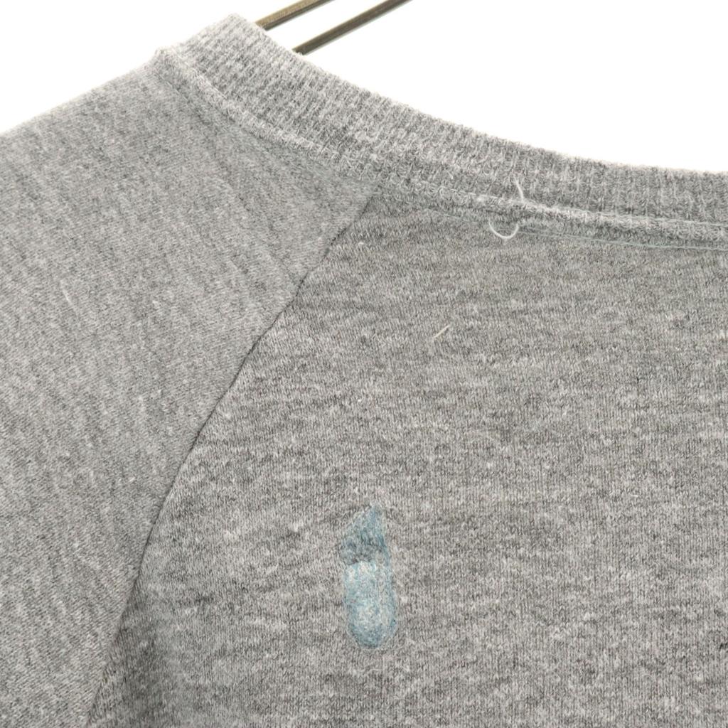 VINTAGE 70s Made in USA raglan sweat XL gray Vince Fleece Lining Women Used