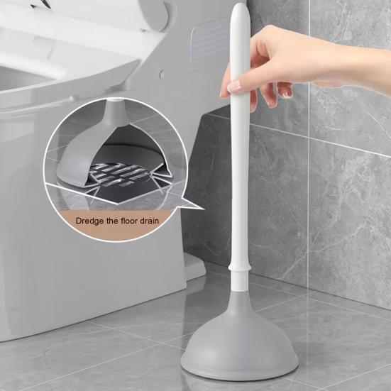 Toilet Plunger Heavy Duty Force Cup Toilet Bowl Plunger with Long Handle Bathroom Cleaning Accessories for Toilets Sinks Bathtubs Showers