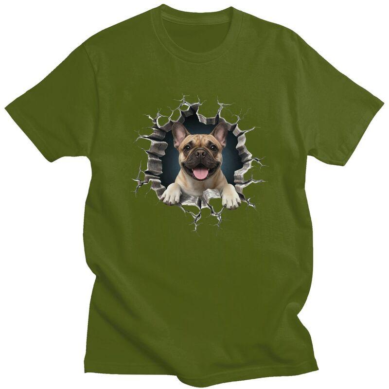 French Bulldog Wall Breaker T Shirt Men Short Sleeves 100 Cotton Tshirt Casual Frenchie Dog Lover Tee Tops Streetwear Tshirt