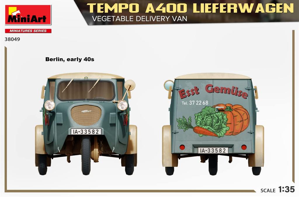 Miniart Tempo A400 Leafer Wagen Фургон для доставки овощей пластиковая модель MA38049 1/35