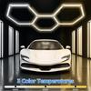 Диммируемый светодиодный потолочный светильник в виде пчелиных сот 3000K-6500K Естественное освещение Большой 110В-240В Шестиугольный гаражный светильник Дом Уход за автомобилем Моечная комната