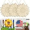 6/12pcs Diy Sunflower Wooden Set Large Paintable Wreath And Welcome Sign Blank Wooden Art Supplies Suitable For Gift Giving