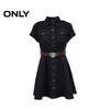 ONLY Women's A-Line Lapel Denim Mini Shirt Dress