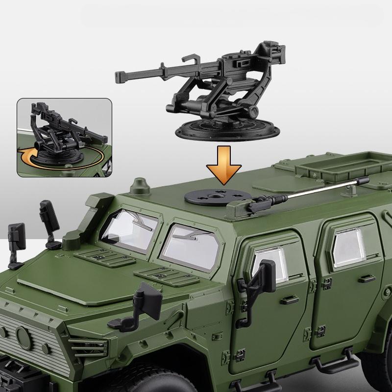 1:20 Dongfeng MS Off-road Armored Vehicle Model Sound Light Pull Back Simulation Alloy Military Model Car Diecast Toy Boy Gift