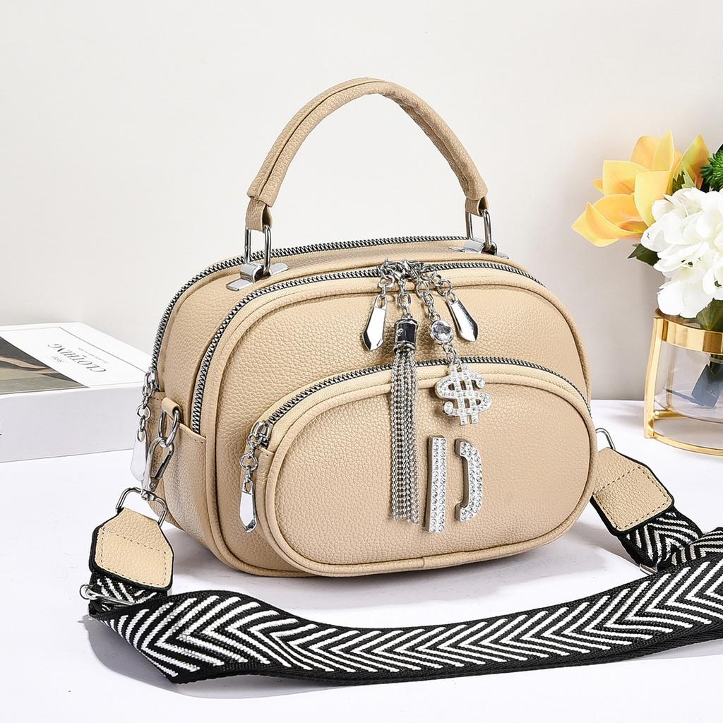 Новая простая большая вместительная сумка для поездок на работу маленькая квадратная сумка Lychee Grain практичная сумка на одно плечо с косым ремешком трендовая женская сумка