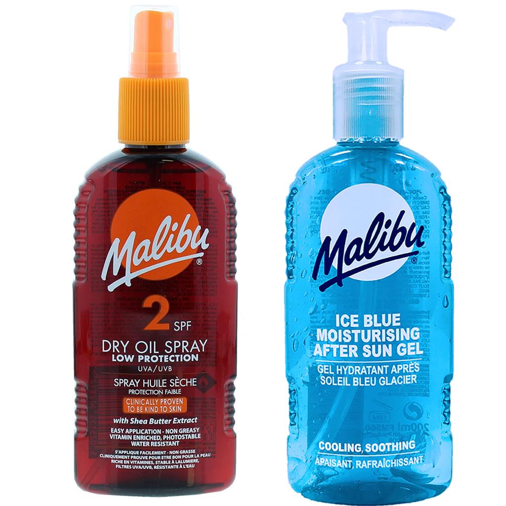 Malibu Tanning Oil SPF2 200ml + After Sun Gel 200ml