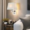 American Classic Fabric Wall Lamp Chinese Led Bedroom Bedside Light Rustic Retro Sconce for Home Aisle Bedroom Corridor  Lamp
