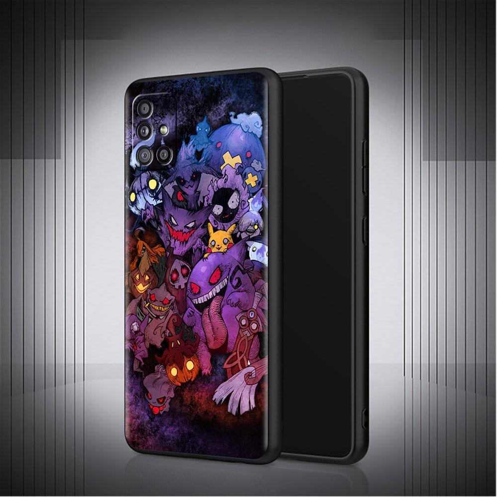 Чехол для телефона Samsung Galaxy A52 A32 A21s A12 A73 A13 A51 A71 A53 A41 A72 A50 A22 A11, черный мягкий чехол Pokemon Cool Gengar