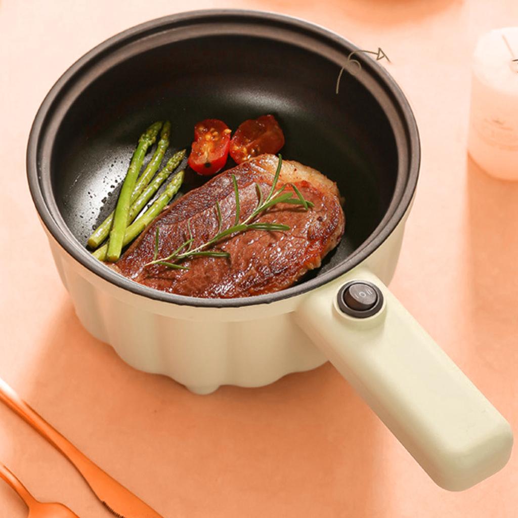 Электрическая кастрюля Эргономичная ручка Многофункциональная интегрированная электрическая плита Сковорода для дома Белый Длинная ручка Не