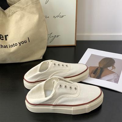 Летние новые дышащие парусиновые туфли, ленивые повседневные кеды на одной педали 1723