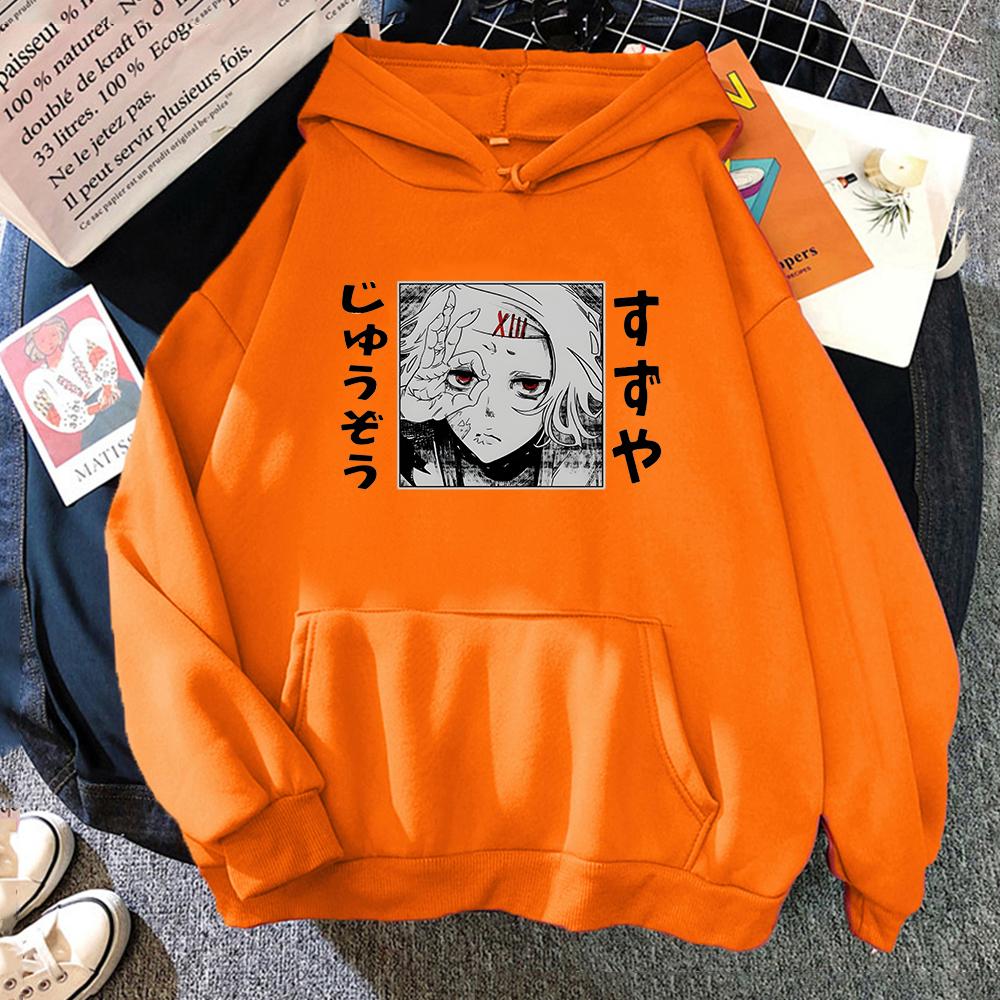 Tokyo Ghoul Juzo Suzuya/Rei толстовки с принтом, японская популярная толстовка с капюшоном в стиле аниме для женщин, топы, пуловеры для мужчин, Harajuku, негабаритная толстовка в стиле хип-хоп