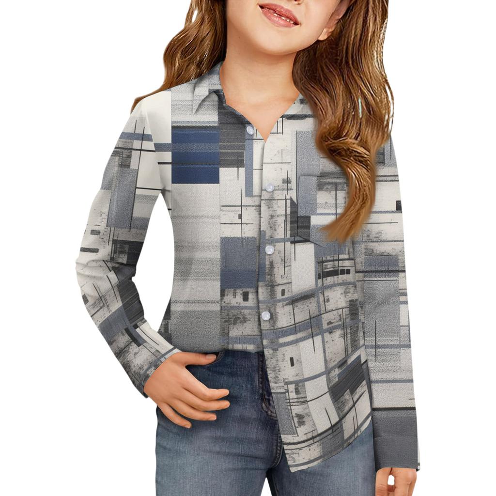 Girls' Button-Down Shirt - Long Sleeve Dress Blouse