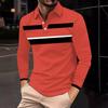 Мужская рубашка для гольфа, повседневная спортивная, с V-образным вырезом, ребристый воротник, с длинным рукавом, модная, повседневная, однотонная, однотонная, весна-лето, стандартная посадка