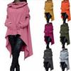 Women's Fall and Winter Mid-length Hooded Sweatshirt Long-sleeved Splicing Pullover Tops