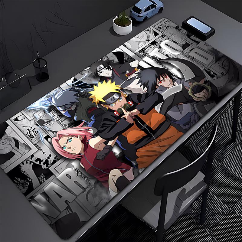 Mouse Pad Office Naruto Uzumaki Gamer PC Computer HD Print Desk mat Keyboard Anime Gaming Accessories Edge White Mousepad Carpet