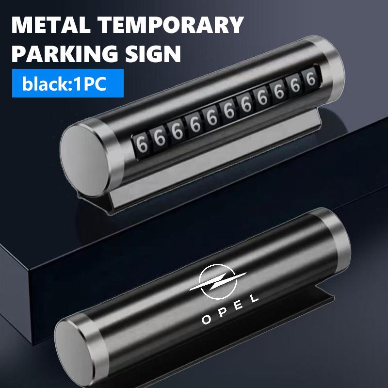 Metal Car Temporary Parking Card Rotate Phone Number Plate Auto Accessories For Opel OPC Astra J H G K Insignia Corsa D B E YC4