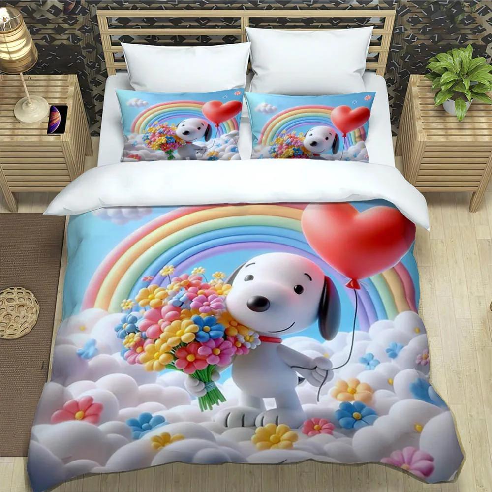 Милые мультяшные комплекты постельного белья Snoopy изысканный набор постельных принадлежностей пододеяльник набор одеяло комплект постельного белья роскошный подарок на день рождения