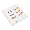 Настенная розетка Ethernet Интерфейс HD Мультимедиа CAT6 TV F-разъем RCA Коаксиальный Ethernet Настенная розетка для дома