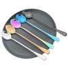 10pcs Stainless Steel Long Handled Spoon Dinnerware Set Iced Tea Spoon Coffee Spoon Ice Cream Spoon Durable Kitchen Utensils