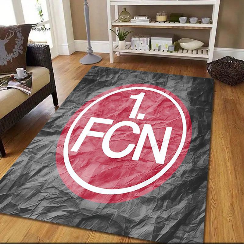 1. FC Nürnberg Flannel Pattern Square Carpet,Area Rug,Carpet Rug for Living Room Bedroom Sofa Playroom Decor,Non-slip Floor Mat