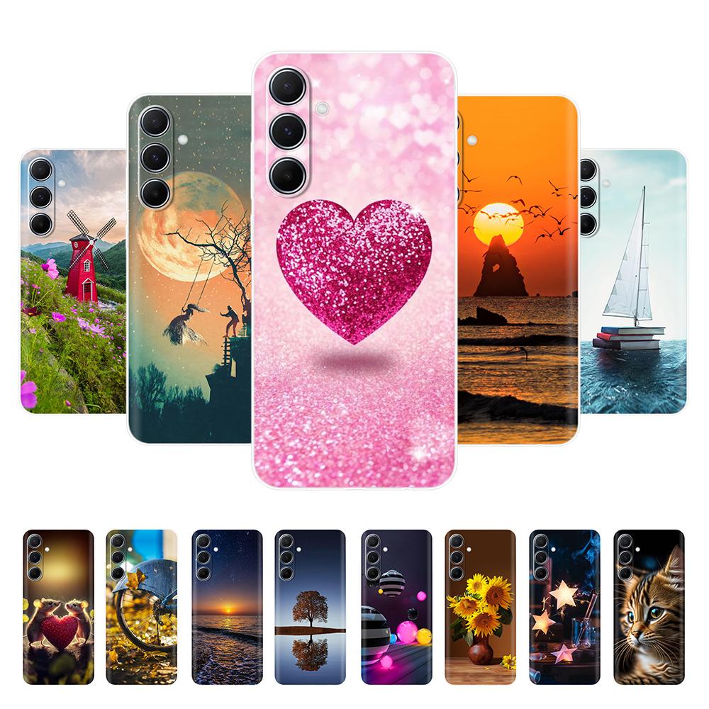 Чехол для Samsung Galaxy M35 M55 Милый Цветок Мягкий Силиконовый Задний Чехол для Coque Samsung M 55 M 35 5G Чехол для Телефона Fundas Чехлы