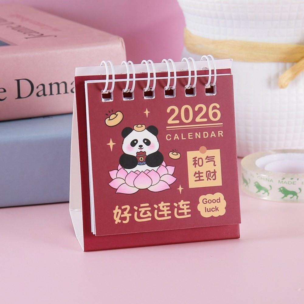 Coil Binding 2026 Desk Calendar Mini Standing Calendar Cute Daily Planner  Desktop Decoration