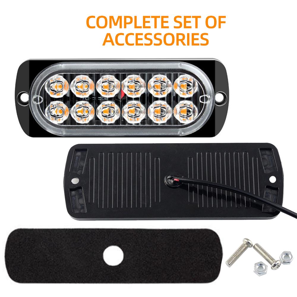 12 светодиодная аварийная лампа для автомобиля, аварийный свет, лампа-маячок для автомобиля, грузовика, прицепа, светодиодный боковой свет, янтарный, 12 В, для автомобильных аксессуаров, грузовика, квадроцикла, мотоцикла