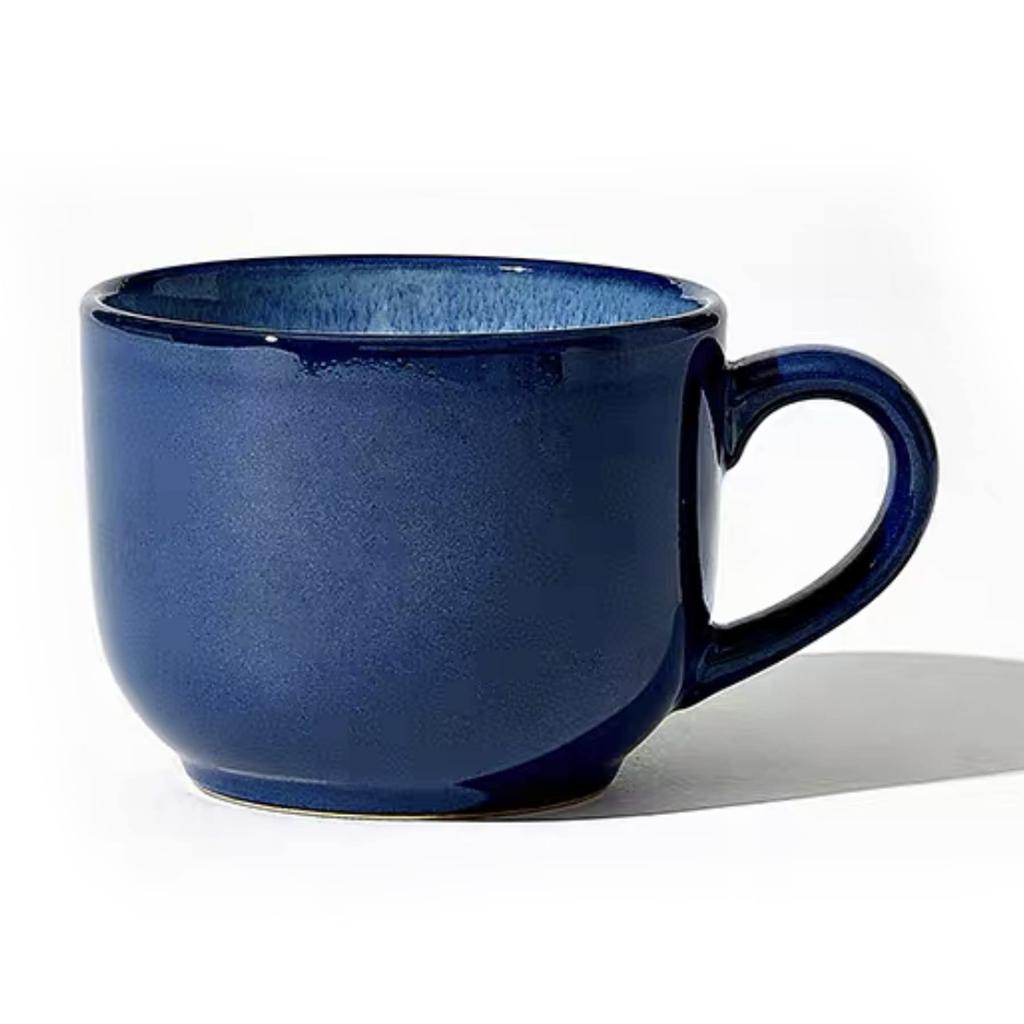 Очень большая фарфоровая кружка для овсянки с ручкой - широкая кофейная кружка, чашка для завтрака и тарелка для супа, керамическая кружка для молока, чая, фруктов, мороженого