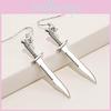 Трендовые геометрические серьги в форме меча для женщин, сплав, модная бижутерия 2021