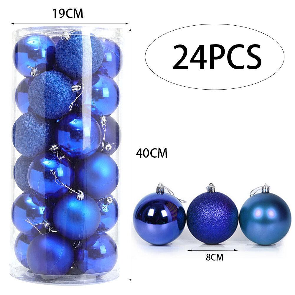 8 СМ 24 ШТ. Рождественские Подвесные Шаровые Украшения Небьющиеся Рождественские Елочные Украшения Комплект Рождественские Украшения Шары для Праздника Свадьбы Декор