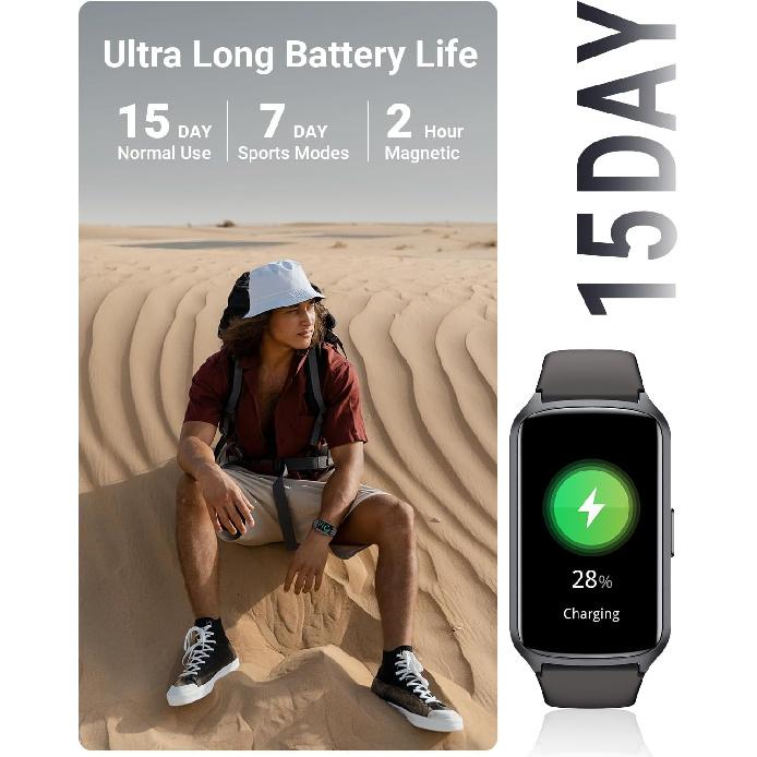 Фитнес-трекер для здоровья с круглосуточным отслеживанием сердечного ритма, кислорода в крови, артериального давления, сна, 5ATM водонепроницаемый, трекер активности с шагомером,