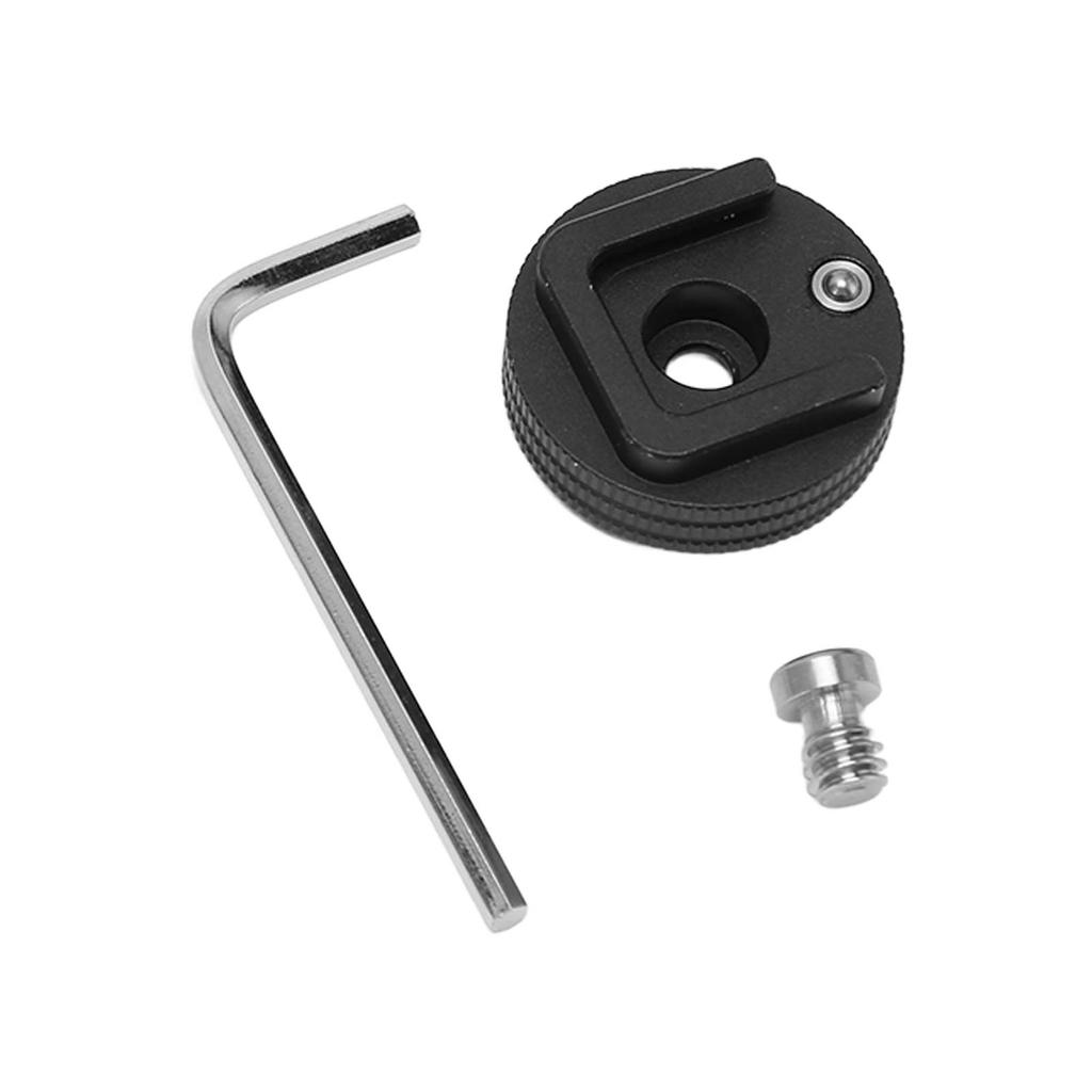 14in Cold Shoe Mount Adapter with Wrench Aluminum Alloy Anti Drop Cold Shoe Mount Adapter for