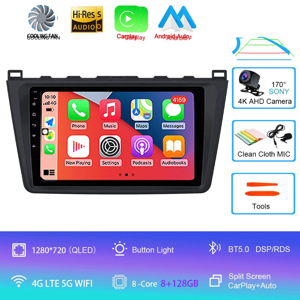 Android14 Carplay Автомагнитола для Mazda 6 GH 2007 2008 2009 2010 2011 2012 Мультимедиа GPS Видеоплеер Стерео 2din Головное Устройство