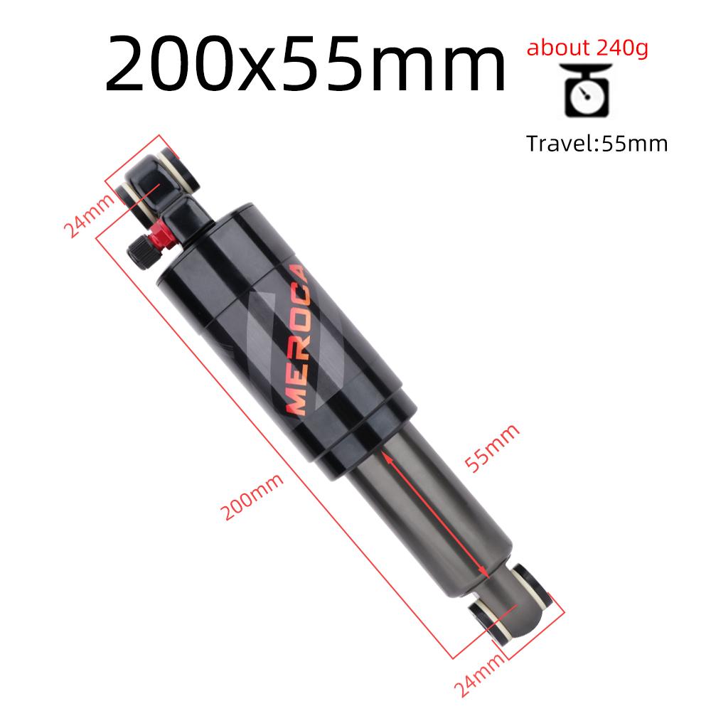 MEROCA Mountain Bike Air Shock Absorber 125mm/150mm/165mm/190mm/200mm Scooter Alloy MTB Folding Bicycle Rear Shock Cycling Parts