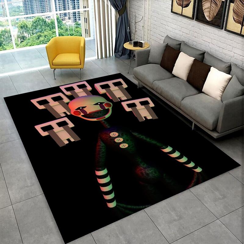 Классический ковер-коврик F-FNAF Хоррор Игра Фредди для игровой комнаты, спальни, гостиной, дивана, домашнего декора, детский коврик, нескользящий коврик для пола